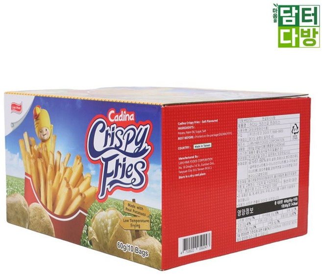 감자 10 x 60g 스틱 Cadina 600g X, 1, 10개