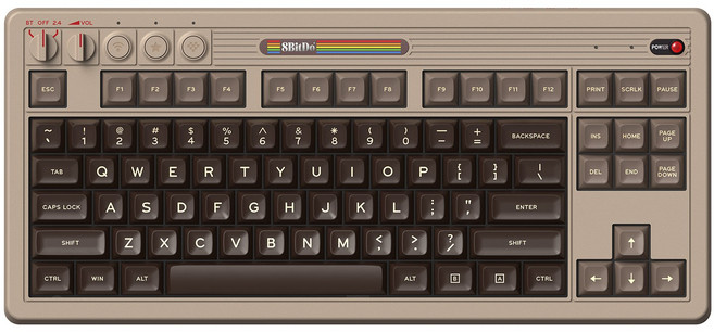 국내정발 8BitDo 레트로 키보드 Retro Mechanical Keyboard [M N C64 F], 차콜, 백축