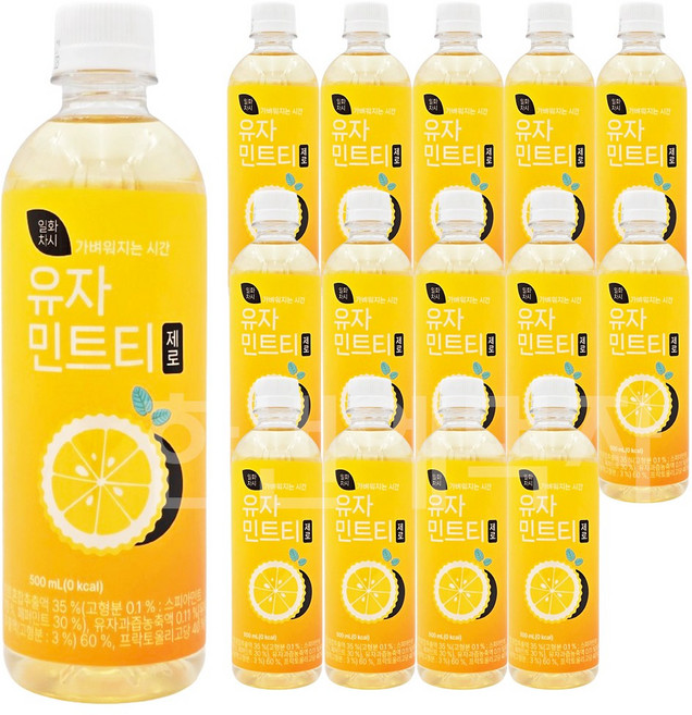 일화차시 유자민트티 제로, 500ml, 15개