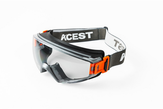 ACEST S-60系列專業防霧濾光護目鏡，台灣製全罩式兩用型，可併用眼鏡與碗型口罩, 1個, 黑色