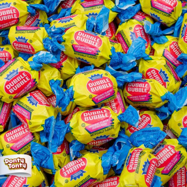 더블 버블 껌 믹스 5파운드 – 대용량 가방 다양한 과일 맛 포도 수박 사과 개별 포장, 오리지널, 3 파운드, 1