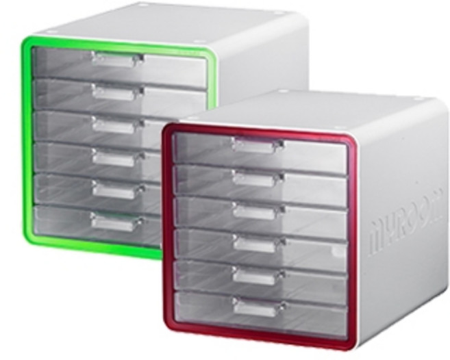 리템 마이룸 멀티 캐비넷 6단 투명 서류함 보관함, 그린