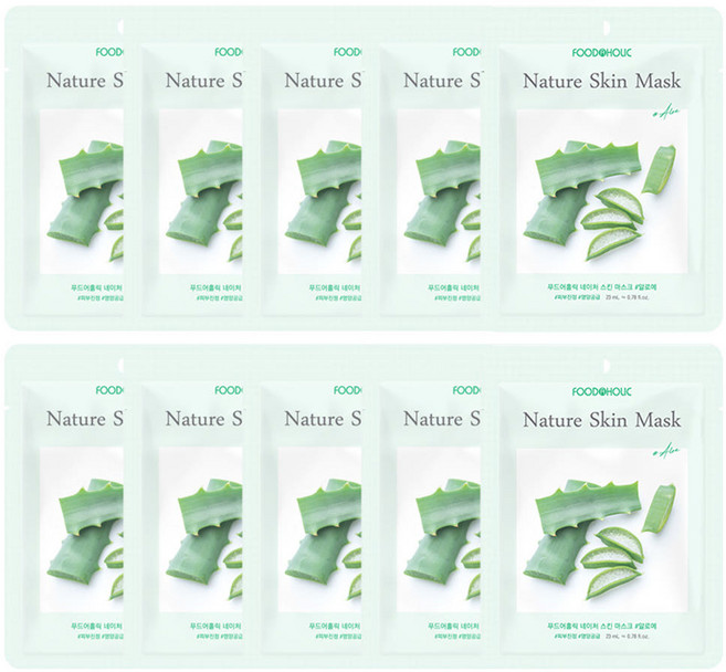 푸드어홀릭 네이처 스킨 마스크팩 알로에, 2개, 23g
