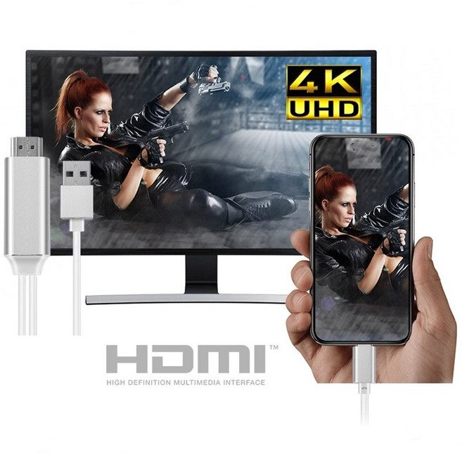 삼성 갤럭시 S26/S25/S24/S23/S22/S21/S20/S10 4K UHD 미러링 HDMI 케이블 (충전포트) 삼성 덱스 넷플릭스 티빙 티비연결, 1개