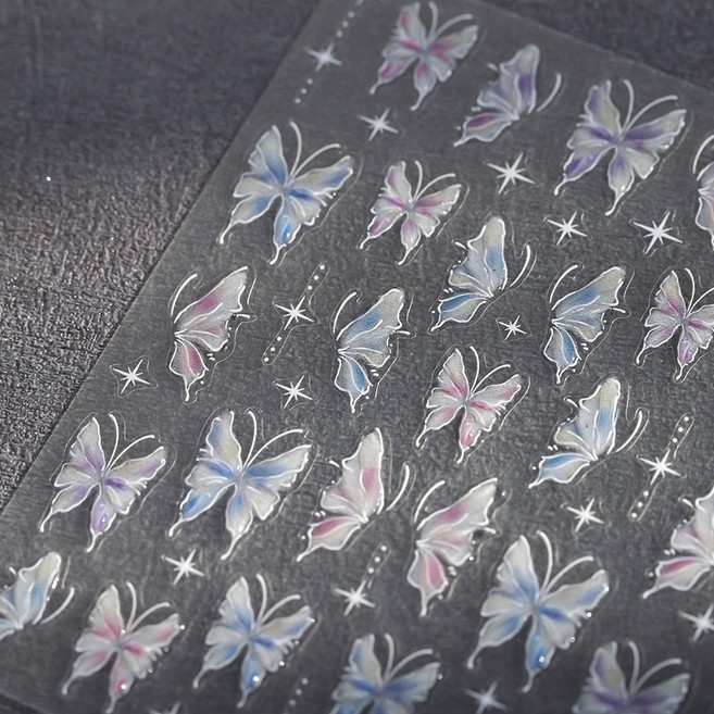 캔디스토어 리본하트 5D 네일 스티커 반짝반짝 여리여리 감성, 1개, K