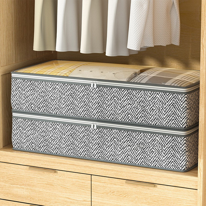 모아봐 대용량 침대 밑 수납 가방, 회색, 2개