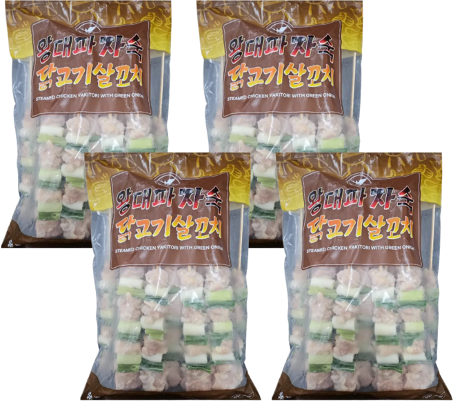청학동 스팀 왕대파 자숙 닭꼬치 2.4kg (120g*20꼬치) 행사 업소 캠핑 대용량 축제 노점, 80개, 120g