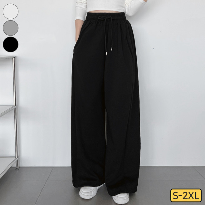 여리진 여성용 숏/롱기장 완벽 뱃살 커버! 넓은 밴드 와이드 투웨이 조거/와이드핏 바지 팬츠 트레이닝 빅사이즈까지