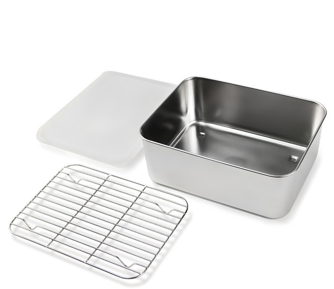 키친구 304 스텐 밧드 + 랙 + 뚜껑 세트, 1세트