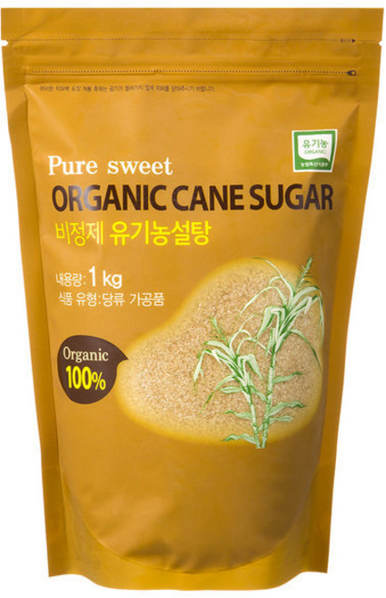 자연미가 유기농 비정제 갈색설탕, 1kg, 5개