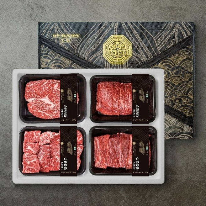 횡성한우 선물세트 1+ 1.2Kg [등심 300g +불고기 300g + 국거리 300g + 산적 300Gg, 1박스