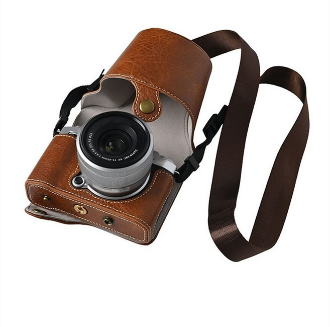 Fujifilm x-M5 합성 가죽 카메라 기본 바디 커버 키트 케이스 케이스 보호기 15-45mm f/3.5-5.6의 경우 분해 할 수 있습니다., 1개, 검은색