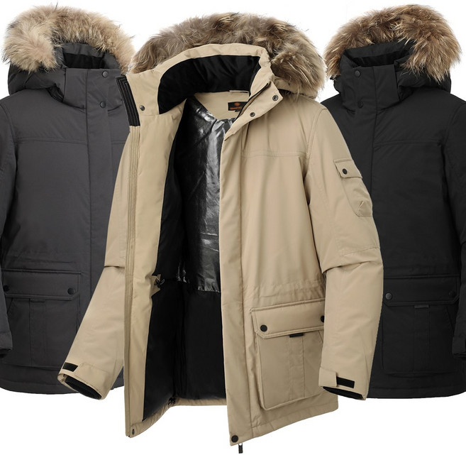 겨울 고급 천연 라쿤퍼 야상 구스다운 패딩점퍼 MOD4504