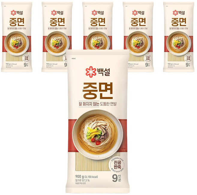 백설 중면, 900g, 6개