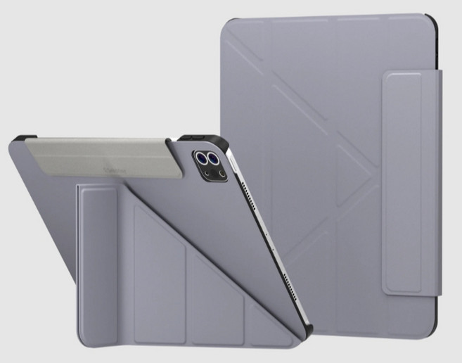 魚骨 Origami iPad Air 10.9(2022-2020) iPad Pro 11 全方位多角度支架保護套, 阿拉斯加藍, 1個