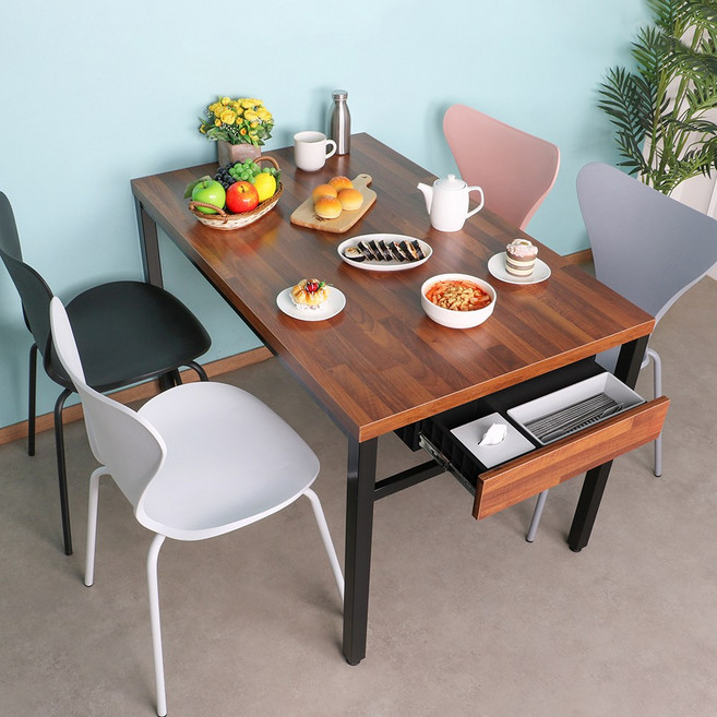 체어센스 국산 750X1200 플라스틱 수저통 식탁 테이블, 04 아카시아, 4인용