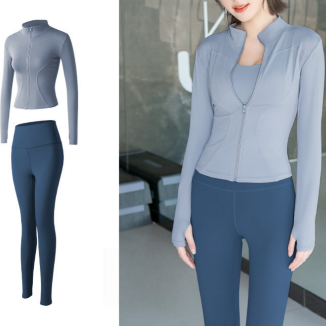 Makone 여성 요가복 상하의 2종 세트 트레이닝 헬스 조깅 헬스복 투피스