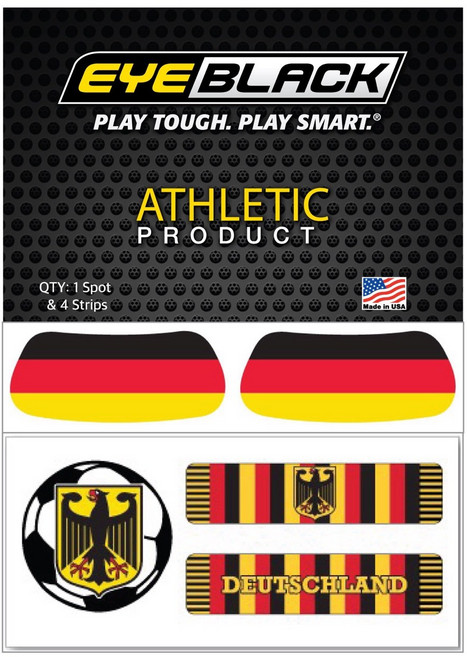 EYEBLACK 국가대표 국기 아이블랙 1쌍 + 축구 스트립 세트 (총 5 pcs) 월드컵 응원템 각종 스포츠 축구 야구 MADE IN USA, 1세트, 독일 GERMANY