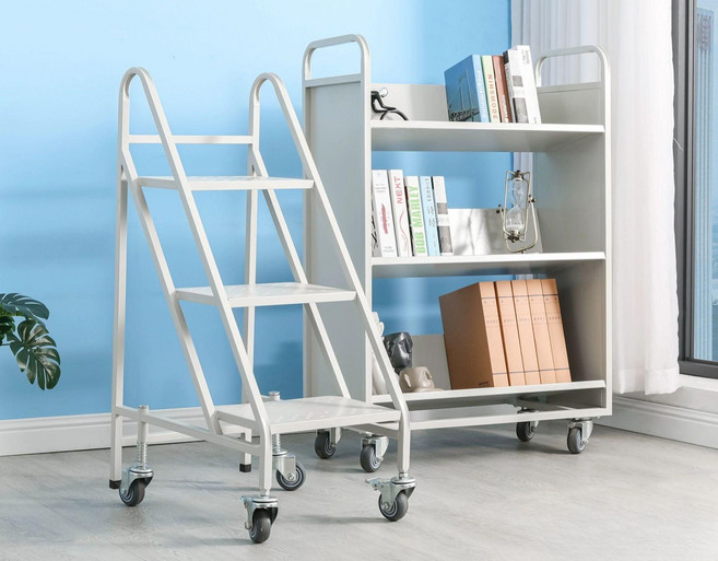 도서관 북카트 책꽂이 트롤리 원목서가 수납함 이동식 정리 책장