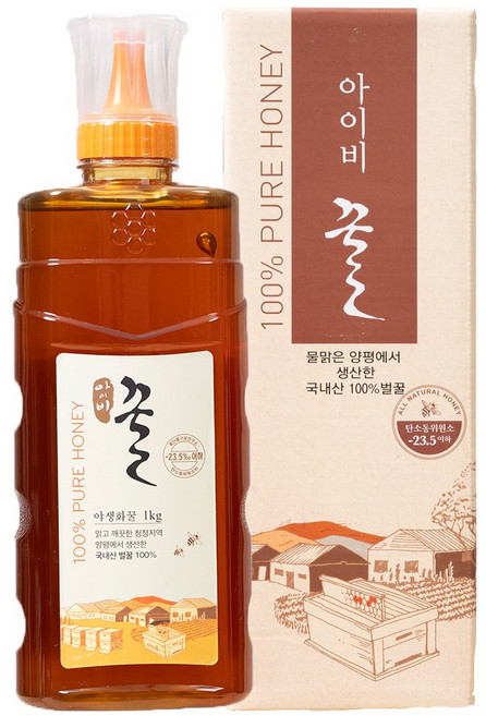 청정 프리미엄 벌꿀 아이비 명인 1등급 100% 벌꿀 숙성꿀 유기농꿀 진꿀 튜브꿀 요리용 야생화꿀 1Kg, 1개