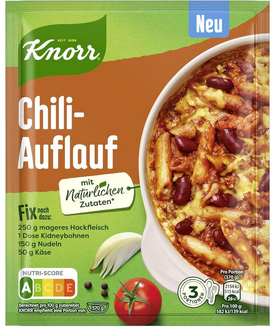 독일 크노르 Knorr Fix Spice Mixture Chilli Casserole 칠리 캐서롤 시즈닝 믹스, 33g, 10개