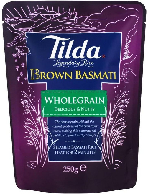 Tilda 틸다 스팀드 홀그레인 브라운 바스마티 라이스, 4개, 250g