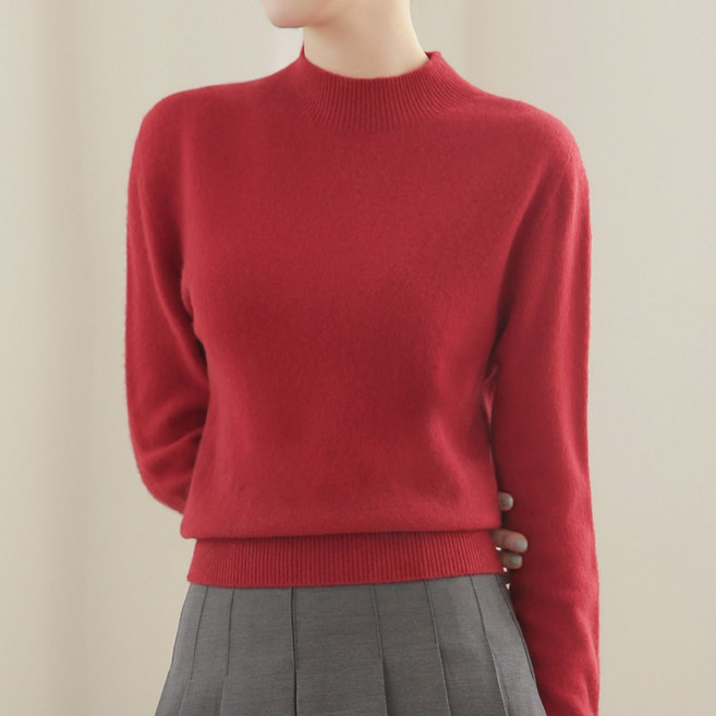 클레이스 울100% 캐시미어 반폴라 하프터틀넥 니트