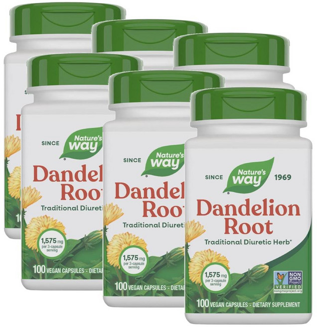 네이처스웨이 단델리온 민들레 뿌리 1575mg 허브 추출물 캡슐 Nature's Way Dandelion Root, 6개