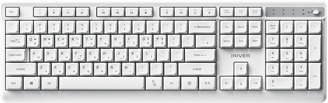 아이리버 오피스 기어 생활방수 키스킨 저소음 무선 키보드, WHITE, WK101, 제조사축
