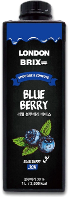 런던브릭스 블랙라벨 리얼 블루베리 베이스 농축액, 1L, 10개
