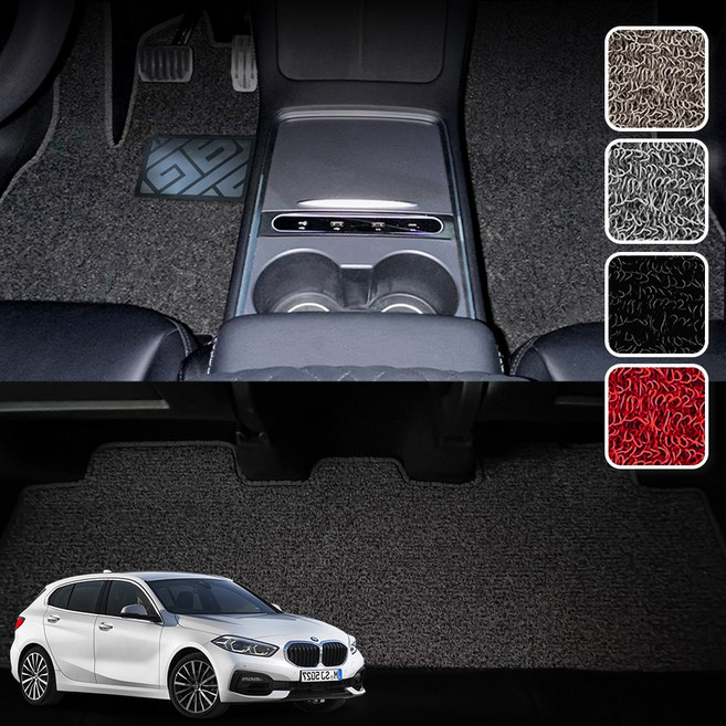 알브이모터스 실리콘발판 확장형 코일매트 1열2열 세트 BMW 1시리즈 전용, 엣지형-유, 브라운, 356 1시리즈(F20) 118D