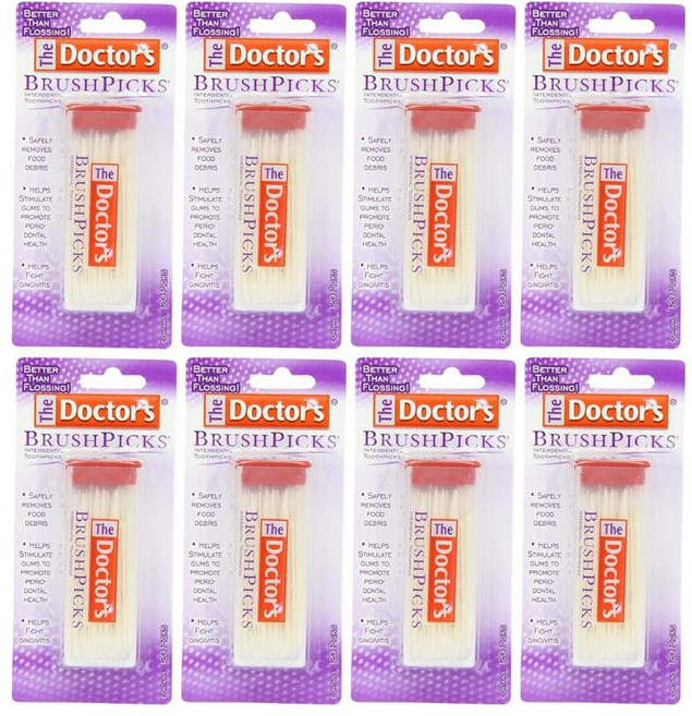 더 닥터스 브러쉬 픽스 치간 이쑤시개 The Doctors BrushPicks Interdental Toothpicks, 120개입, 8개