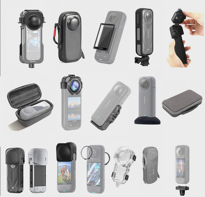 인스타360 X5 필수 악세사리 insta360 가방 케이스 액정필름 커버 거치대 유틸리티 렌즈가드, C-10)가로거치메탈브라켓(X064)