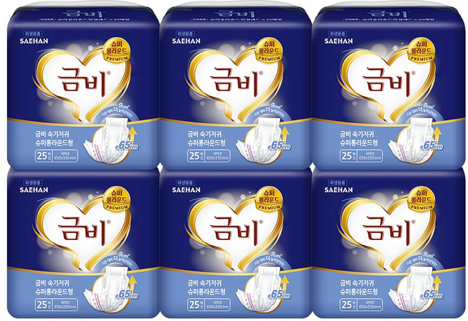 금비 남녀공용 슈퍼롱라운드형 성인 속기저귀, 25개입, 5개