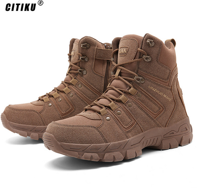 CITIKU남자전투화 남자미들워커 남자지퍼워커 워커운동화 남자겨울워커 아웃도어 하이탑 정글 워커 등산화 캠핑 사막 부츠 워커 245-280cm