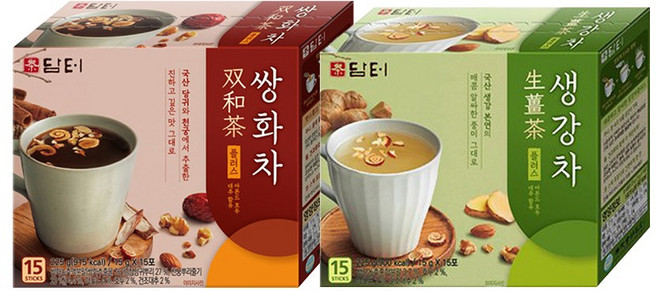 담터 쌍화차 + 생강차, 2개, 15개입, 15g