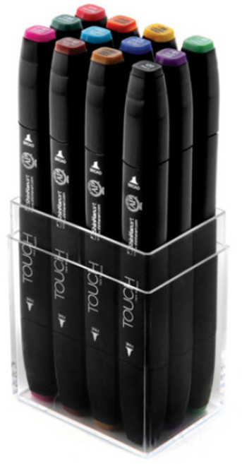 신한 터치 트윈마카 12색(MC/PC/ST/WD/CG/WG/BGG) /디자인/만화/터치트윈마카/트윈마커/POP/애니매이션, 신한마카12색(WOOD COLORS)