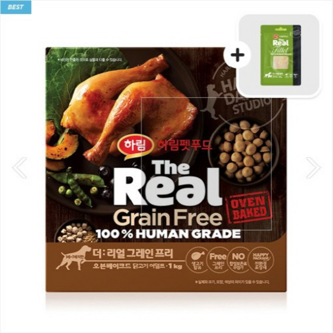 더리얼 캣 GF 크런치 닭고기 어덜트 1kg, 1.22kg, 1개