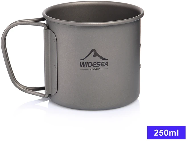 Widesea-캠핑 머그잔 티타늄 컵 여행용 식기 피크닉 용품 야외 주방 장비 요리 세트 조리기구 하이킹, 러시아, 08 Titanium Cup 250ML