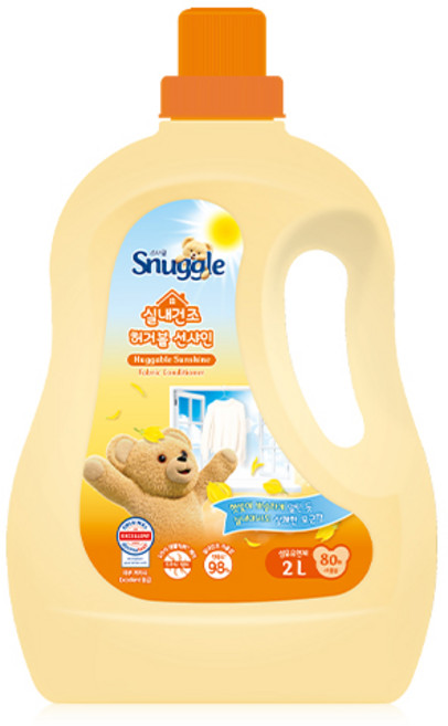 스너글 섬유유연제 햇빛건조향 허거블 선샤인 본품, 4L, 2개