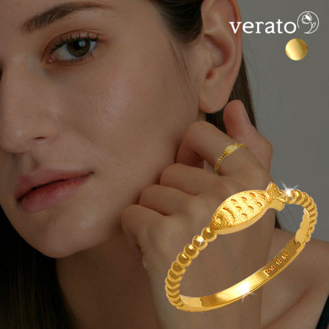 *쿠팡선물BEST* 베라토 24K 순금 행운의 물고기 반돈 반지 1.875g