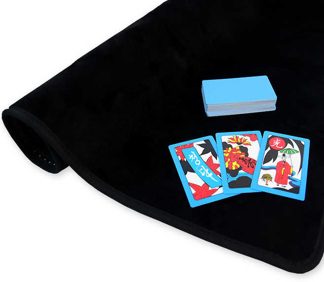 서하의집 대형 화투 + 벨벳 매트 놀이 세트, 블루(화투), 매트(매트블랙), 1개