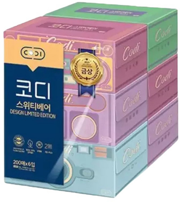 코디코디 코디 스위티베어 미용티슈 각티슈 200매 6입 (42929016)