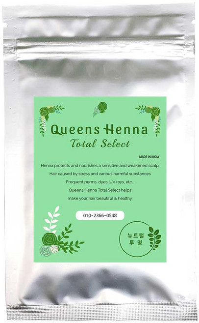 퀸즈 토탈셀렉트 100g 천연헤나염색 부터 빠른새치염색, 뉴트럴투명(천연), 1개