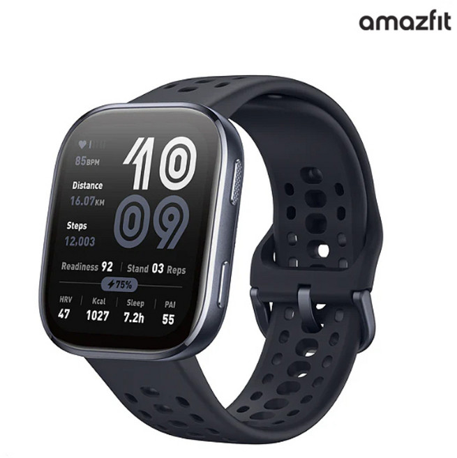 어메이즈핏 빕6 (1.97인치 대형 AMOLED 디스플레이)Amazfit_Bip 6-블랙-ISK, 블랙, 4.63cm, 블루투스