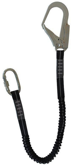 彈力繩安全繩，適用於高空作業與施工防墜落, 1個, 彈力繩單大鉤
