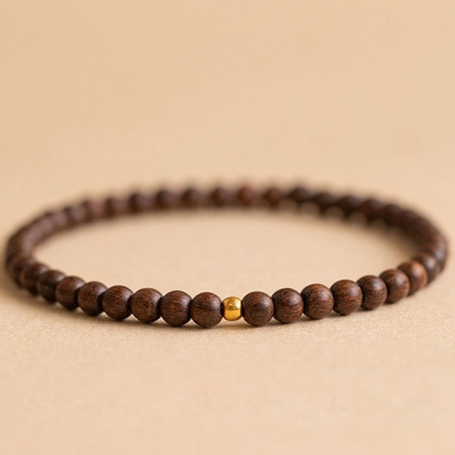 백단향 팔찌 골든 샌달우드 원목 불교 염주 by 선연주, 1개, 브라운