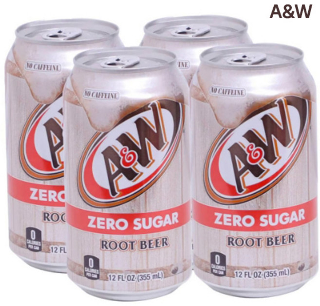 AW 루트비어 제로슈가 노카페인 355ml, 4개