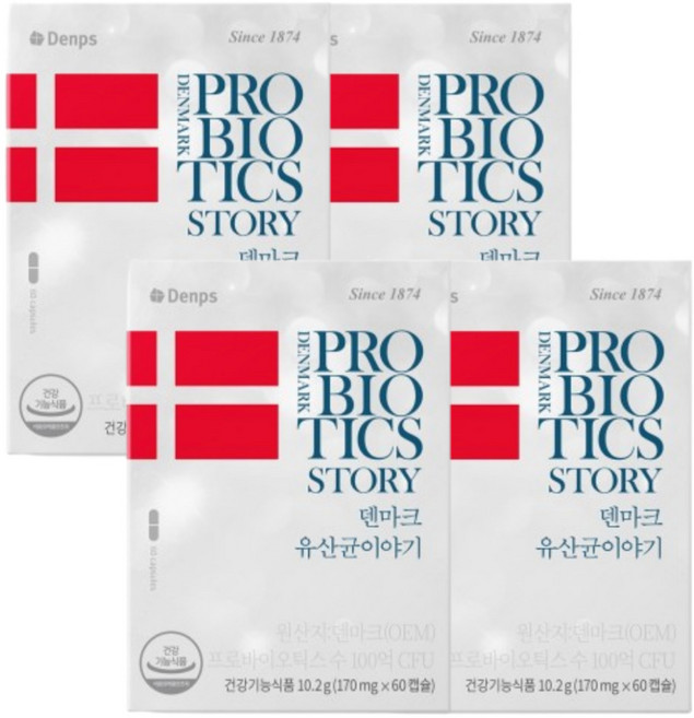 덴마크 유산균 이야기 프로바이오틱스, 60정, 4개