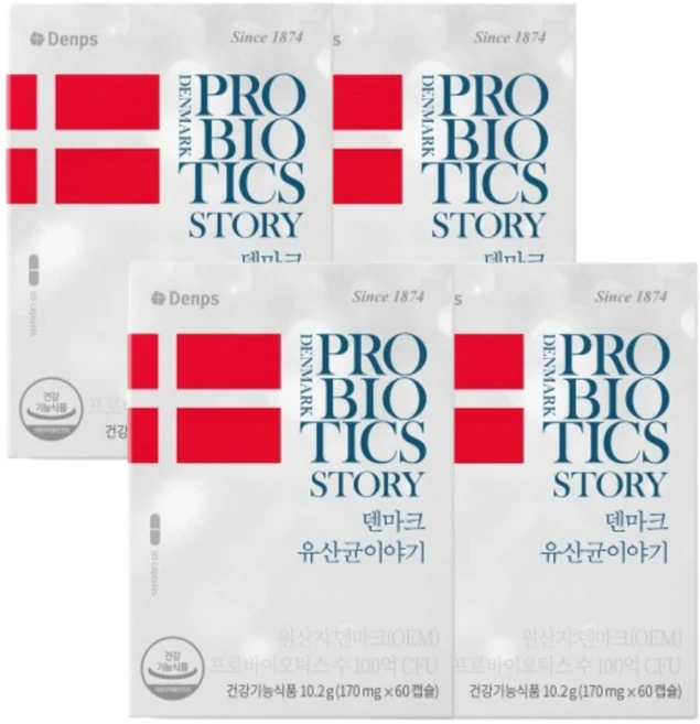 덴마크 유산균 이야기 프로바이오틱스, 60정, 4개 - 쿠팡
